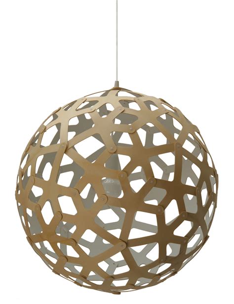 Coral Pendant Ø 40 cm Bicoloured White Natural wood by David