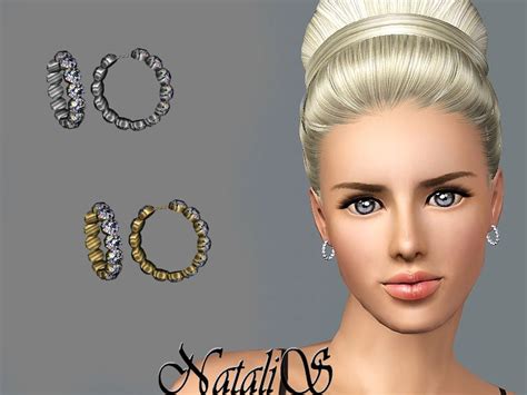 Dazzling Crystal Pave Small Hoop Earrings Found In Tsr Category Sims