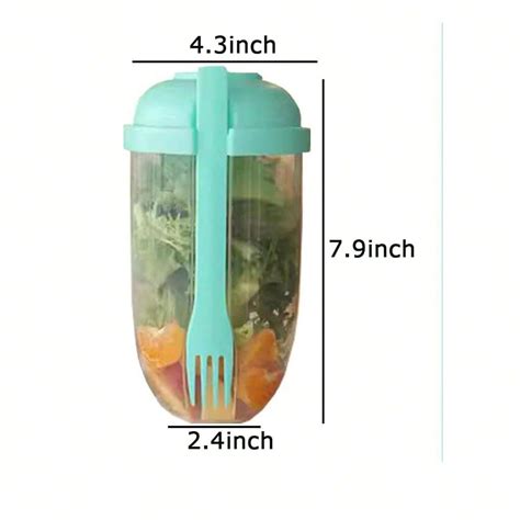 1pc Salad Cup With Fork And Salad Dressing Holder Salad Shaker Container For Lunch Keep Fit