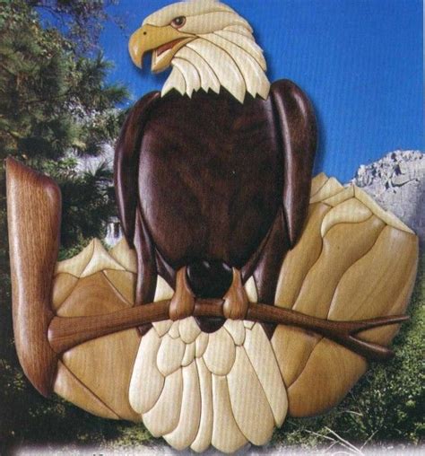 Bald Eagle On Branch Intarsia Wood Intarsia Woodworking Intarsia