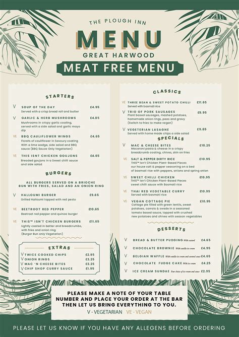 Menus | The Plough