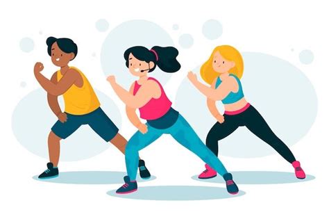 Free Vector Flat Hand Drawn Dance Fitness Class Illustration In