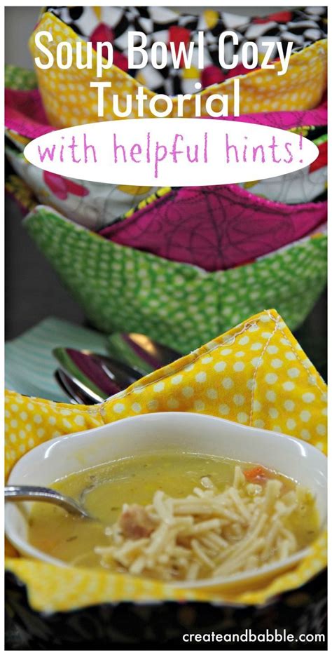 How To Make A Microwaveable Soup Bowl Pot Holder Easy Sewing Projects Sewing Projects For