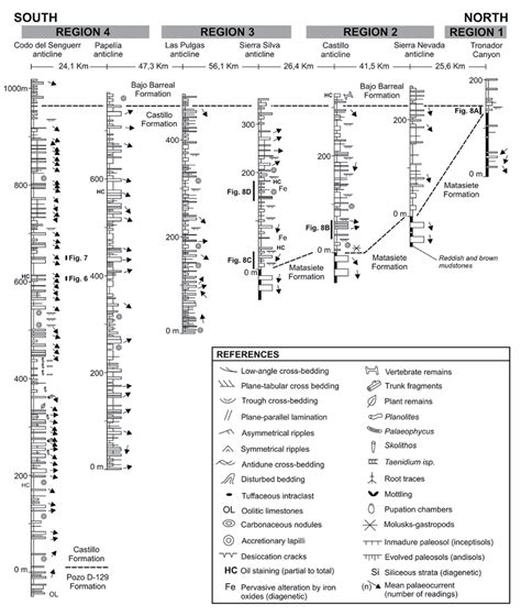 Regional Stratigraphic Cross Section Of The Castillo Formation In The