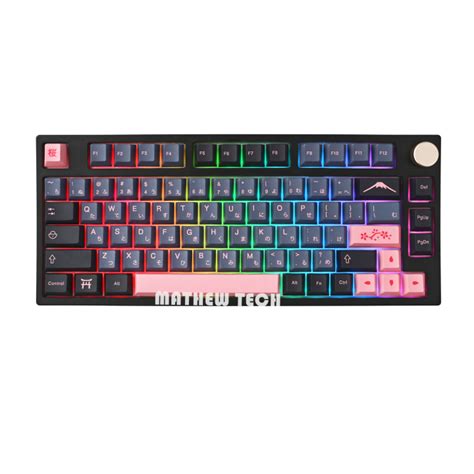 Mathew Tech Mk Night Sakura Percent Keyboard Hot Swappable Three Mode Wireless Layout