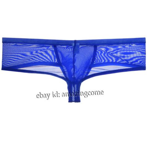 Men S See Through Brazilian Bikini Underwear Contour Pouch Hipster Boxer Thong Ebay