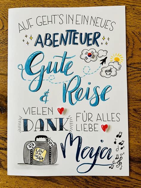 Handlettering Gute Reise Handschrift Gute Reise Karten Gestalten