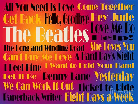 The Beatles 20 Classic Rock Songs 3 Digital Art by Andee Design | Pixels