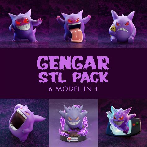 Gengar STL Pack Gengar 3D Model Pack Gengar 3D Print Files Etsy New