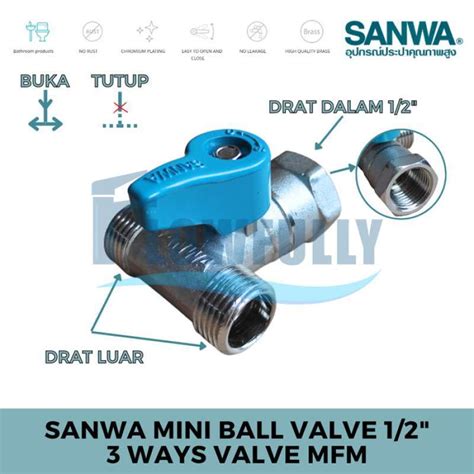 Jual Mini Ball Valve Way Mfm Inch Sanwa Kuningan Stop Kran