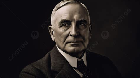 Black And White Photograph Of An Older Man Background Warren G Harding