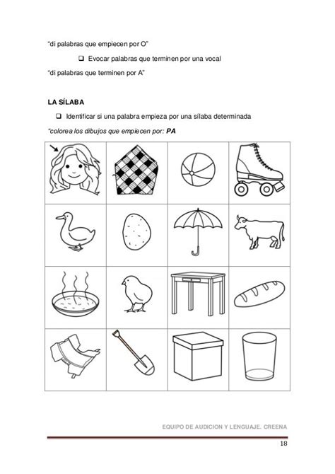 Materiales para trabajar las habilidades fonológicas Conciencia