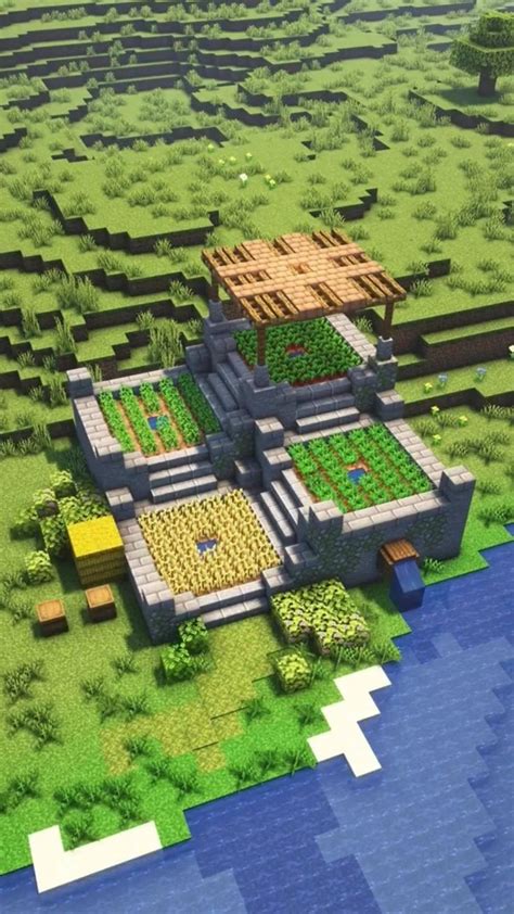 Stone Theme Farm in #Minecraft #MinecraftBuilds | Minecraft houses ...