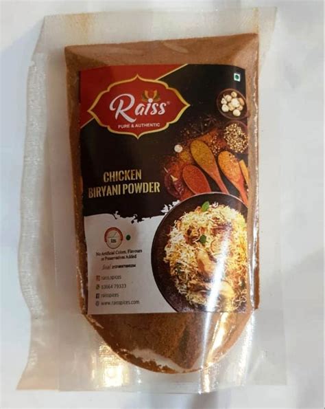 Raiss Chicken Biryani Masala Powder Packaging Size G Packaging