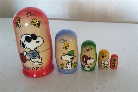 Peanuts Snoopy Nesting Dolls Piece Golden Cockerel Made In Russia