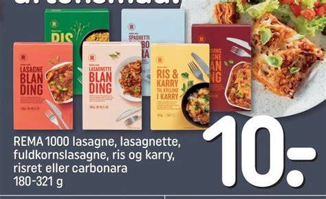 Rema Lasagne Lasagnette Fuldkornslasagne Ris Og Karry Risret