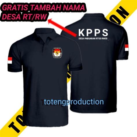 Jual Tshirt Baju Polo Kerah Panitia Pemilu Kpps Kaos Bawaslu Tps Grosir Ecer Custom Nama Desa Rt