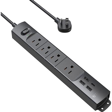 Amazon Trond Surge Protector Power Strip With Usb Flat Plug