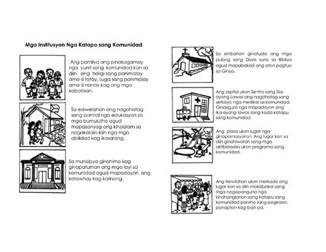 activity sheet ap mga institusyon nga katapo  komunidad sa