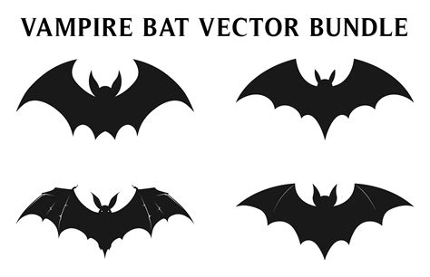 Halloween Bats Flying Silhouettes Vector Graphic by Designs River ...