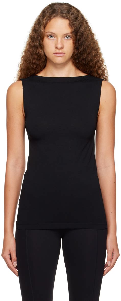 Black Aurora Tank Top By Wolford On Sale