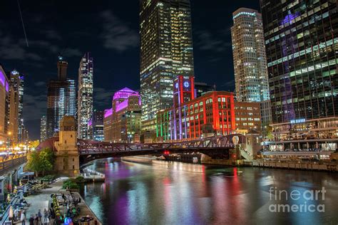 Chicago Riverwalk at Night Photograph by Juli Scalzi - Pixels