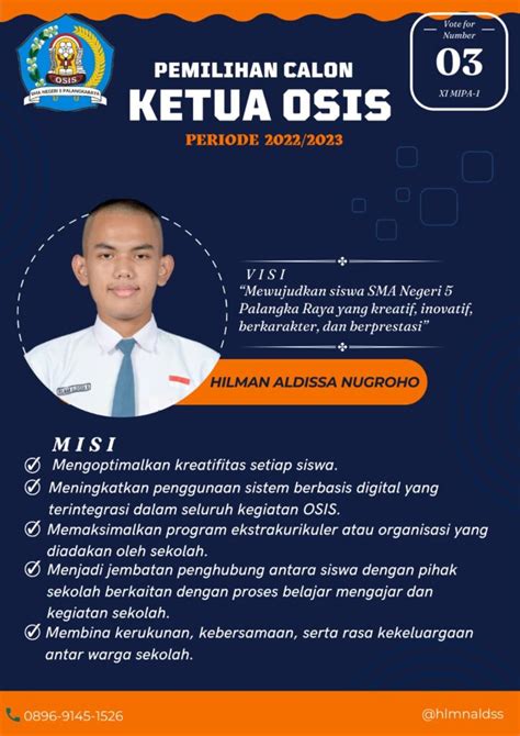 Kandidat Pengurus OSIS 2022 2023 SMA Negeri 5 Palangka Raya