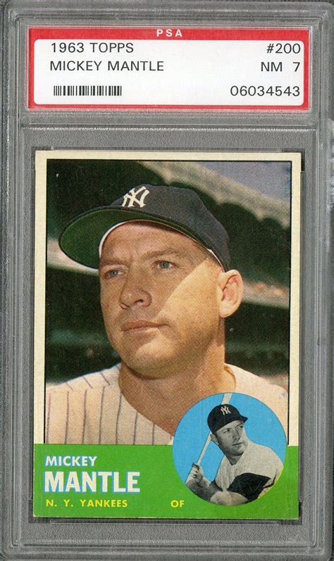 Lot Detail Topps Mickey Mantle Psa Nm