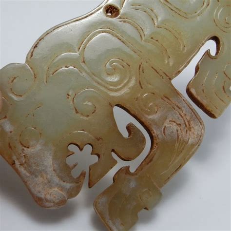 1000BC Western Zhou Dynasty Ancient China Chinese Tiger Amulet Jade