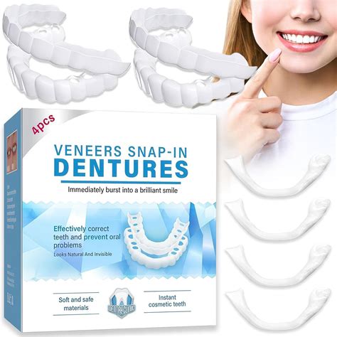 pairs false teeth clip  veneers teeth top  bottom adjustable
