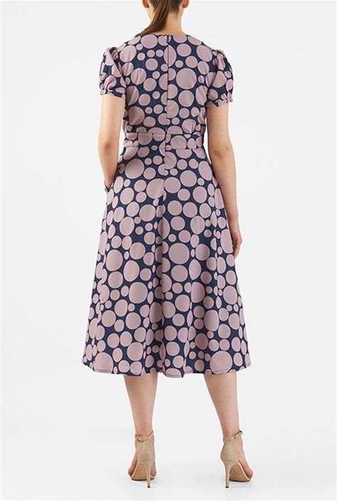 Shop Polka Dot Print Crepe Surplice Dress Eshakti