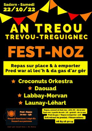 Fest Noz à Trévou Tréguignec le 22 octobre 2022 Tamm Kreiz