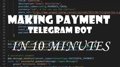 Telegram Payment In Python In Minutes Aiogram Youtube