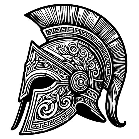 Ancient Greek Helmet ⚔️🛡️ Coloring Page