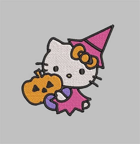 Cute Halloween Kitty Embroidery File In 9 Formats Etsy