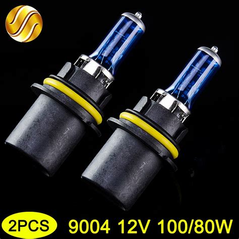 Hippcron 9004 Hb1 12v 100 80w Blue Halogen Lamp 2 Pcs Super White P29t