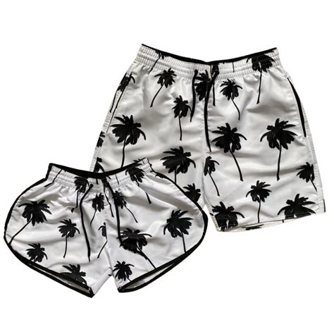 Kit Casal Short Moda Praia Bermudas Combinando Batata Namorados Verao