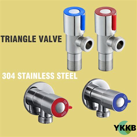 Stainless Steel Hot And Cold Water Triangle Valve Flow Control Three Way Valve G Thread