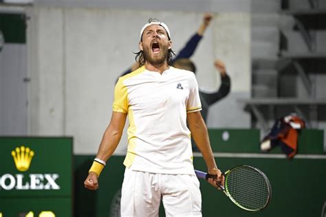 Lucas Pouille après son 1er tour de qualification à Roland Garros