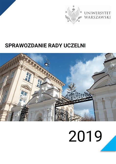 Sprawozdanie Z Dzia Alno Ci Rady Uczelni Uw Za Rok Uniwersytet