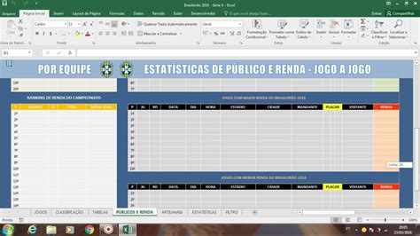 Excel Avançado Campeonato Brasileiro 2016 Youtube