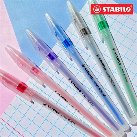 Stabilo Liner Ballpoint Pen Ballpen Black Blue Red Green Pink