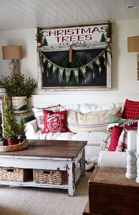 Cozy Rustic Christmas Cottage Living Room Liz Marie Blog