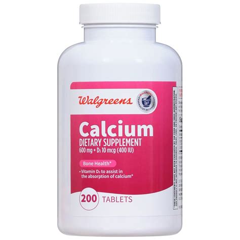 Walgreens Calcium 600 Mg D3 Tablets Walgreens