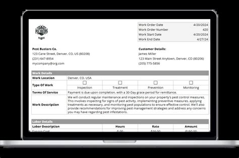 Pest Control Work Order Template Housecall Pro