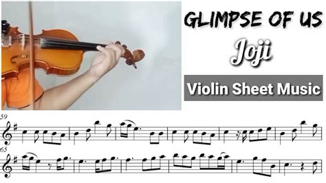 Glimpse Of Us Joji Violin Sheet Music Youtube