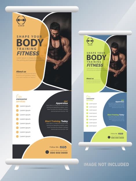 Dise O De Plantilla De Folleto Para Tarjetas De Fitness Vector Premium