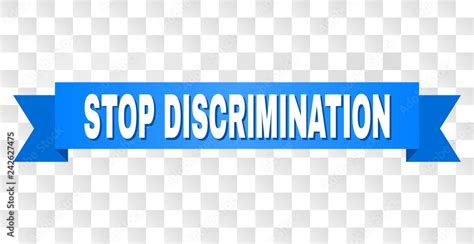 Stop Discrimination Text On A Ribbon Designed With White Title And