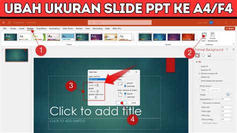 Cara Mengubah Ukuran Slide Ppt Menjadi A Atau F Youtube