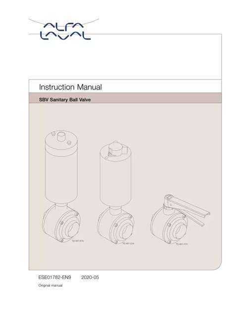 PPT Alfa Laval Sbv Sanitary Ball Valve Instruction Manual